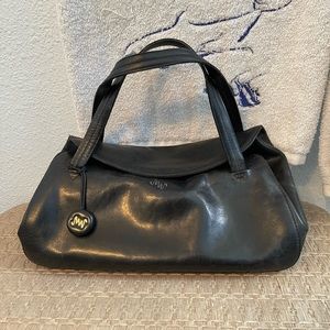 Monsac vintage black genuine leather handbag 👜